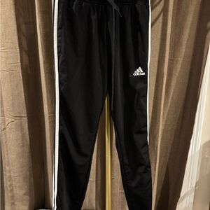 Adidas Black Joggers with White Stripes